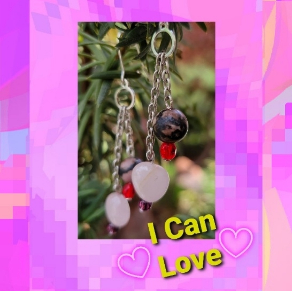 "I can Love" Artisan Healing Stone Earrings